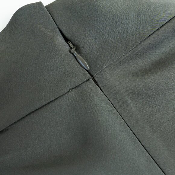 Aritzia Babaton Calisto Satin Blouse Turtleneck Long Sleeve Gray Green - Picture 7 of 10